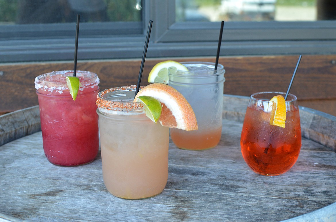 Home Ranch Bottoms drink offerings include the huckleberry margarita, the dusty paloma, huckleberry lemonade and Aperol spritz. (Summer Zalesky/Daily Inter Lake)