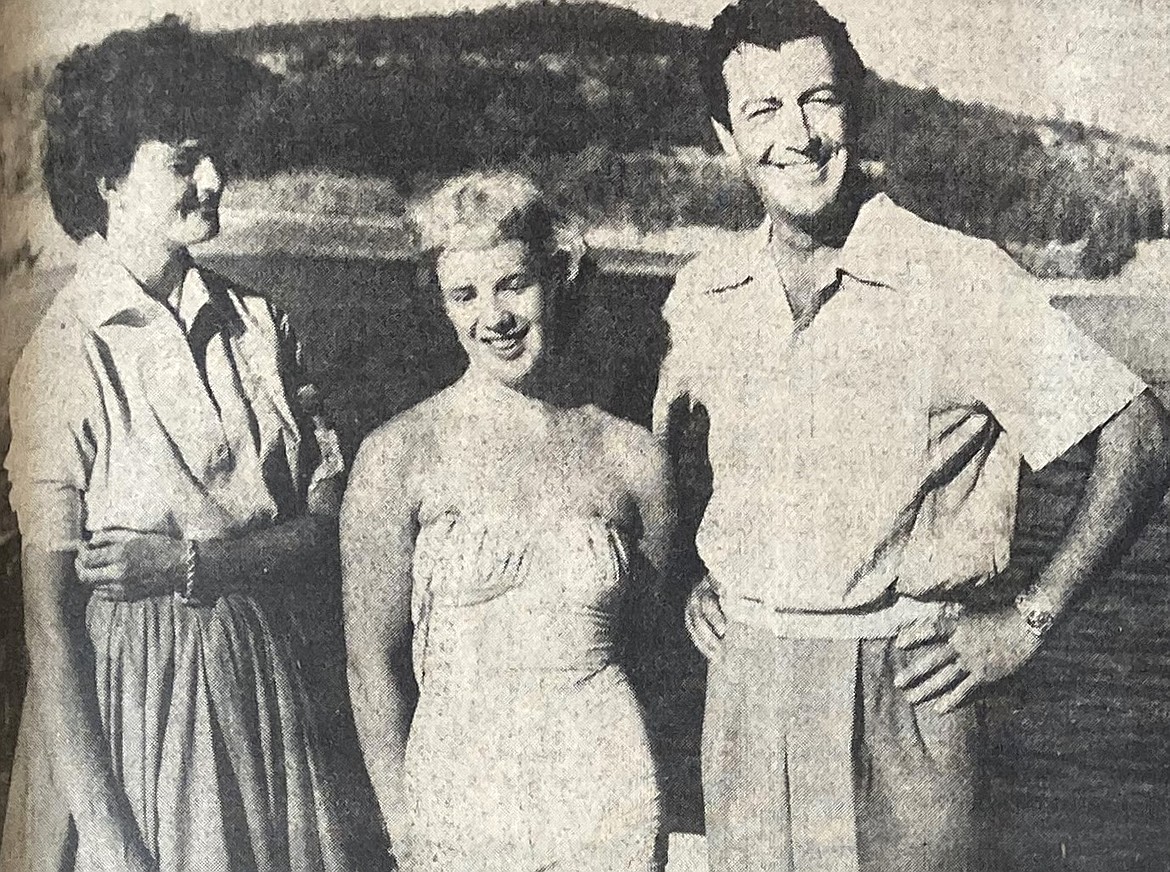 In 1954, actor Robert Taylor and his wife, Ursula Theiss, enjoyed a skiing exhibition by teenager Nancy Moen, center, on Lake Coeur d’Alene.