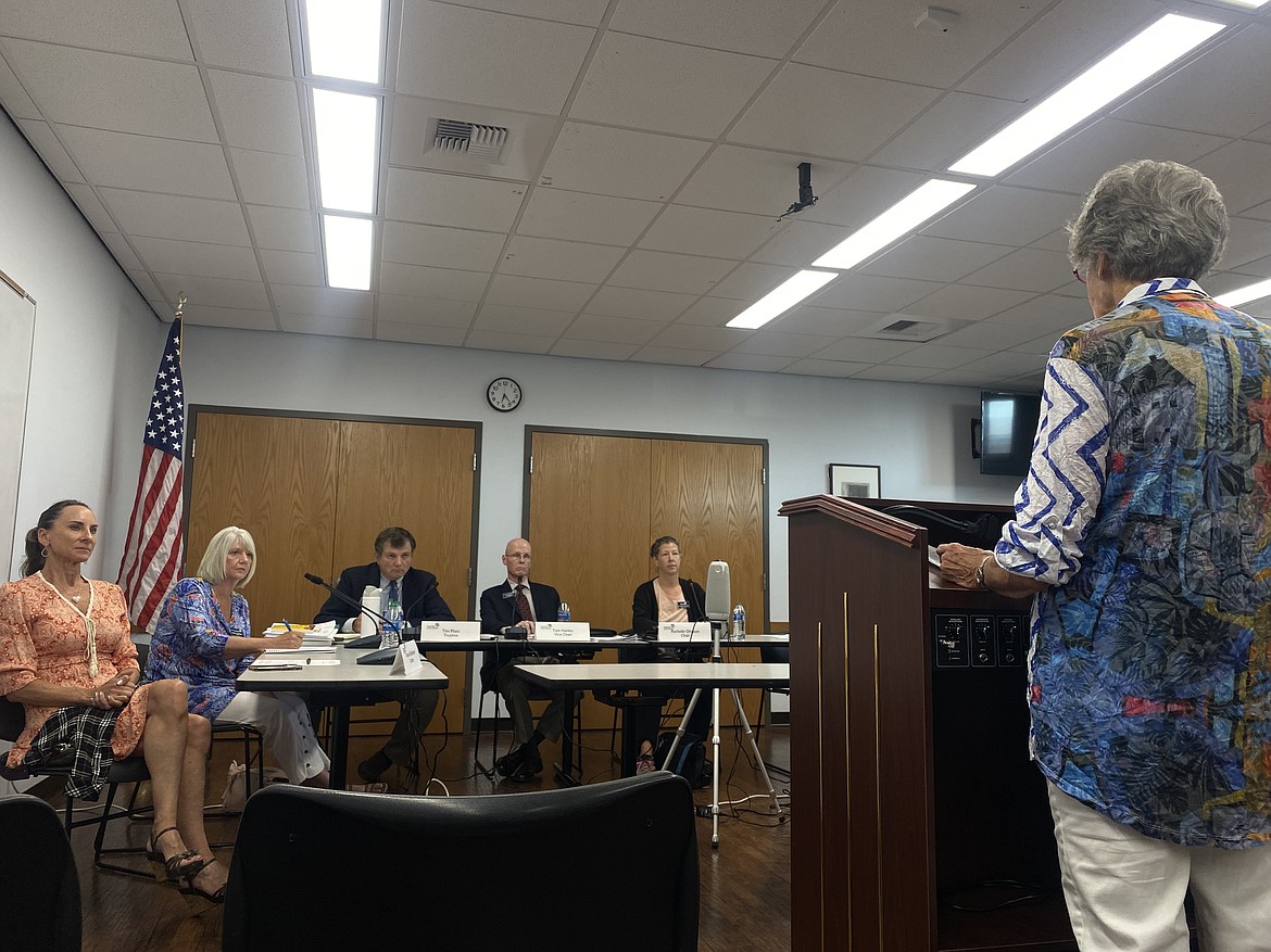 Community members had the chance to speak in front of the Library Board of Trustees Thursday night.