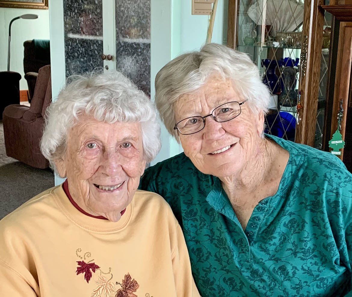 Inez Evans Freshour Pounds and Lila Faye Evans Krantz are two of the 11 children of D'Aste settlers Jesse and Lila Evans. Both plan to reminisce at the celebration of the historic community of D’Aste on Aug. 25. (Mary Herak Sand photo)