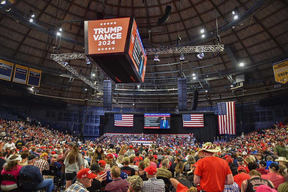 Supporters of former President Donald Trump attend a rally on Aug. 9, 2024 in Bozeman. (Kate Heston/Daily Inter Lake)