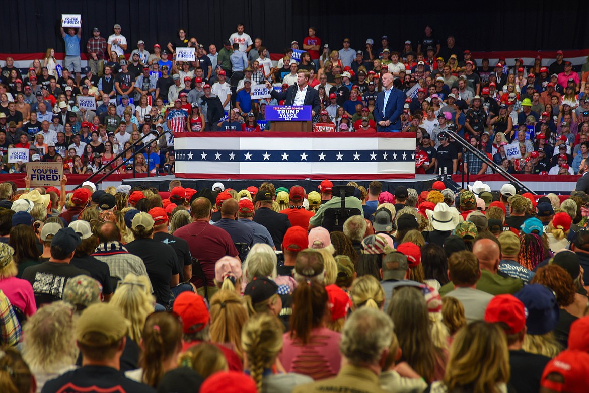 Senate candidate Tim Sheehy speaks at a rally on Aug. 9, 2024 in Bozeman. (Kate Heston/Daily Inter Lake)