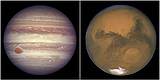 Mars and Jupiter get chummy in the night sky. The planets won't get this close again until 2033