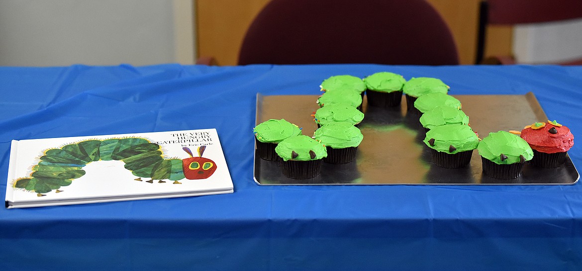 A cupcake version of "The Very Hungry Caterpillar" was an entry in the Edible Book Feast last weekend. (Julie Engler/Whitefish Pilot)