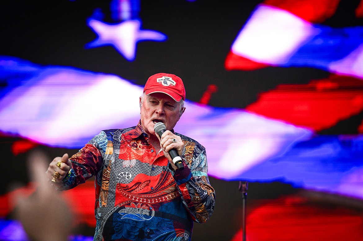 Lead singer Mike Love sings "Surfin' U.S.A." with the Beach Boys at the Northwest Montana Fair on Tuesday, Aug. 13. (Casey Kreider/Daily Inter Lake)