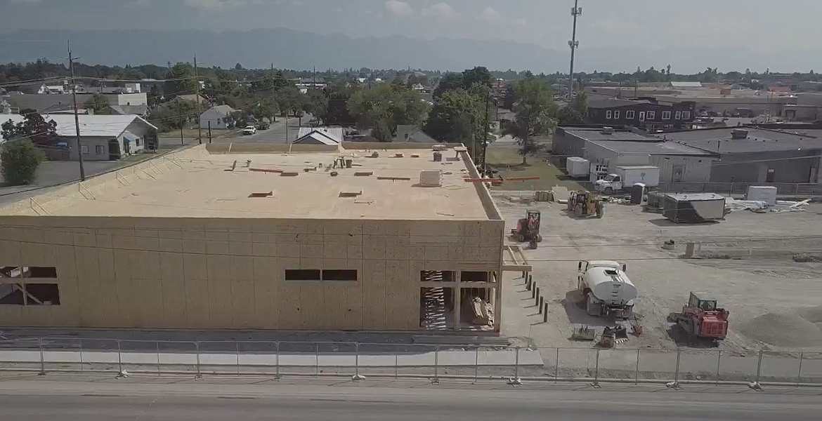 Drone footage of construction. Courtesy of Flathead Industries.