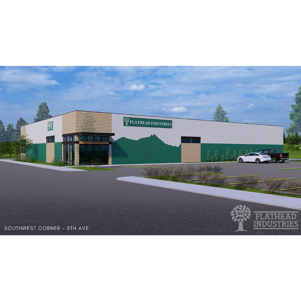 Soutwest aspect rendering. Courtesy of Flathead Industries.