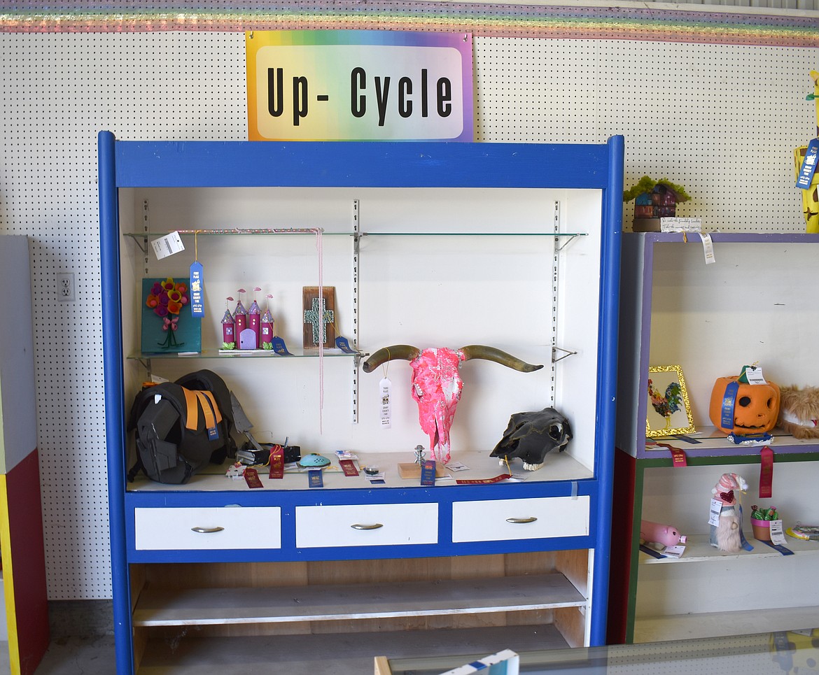 The upcycle category at the Grant County Fair’s Arts & Crafts Building was for art pieces made from ordinary things.