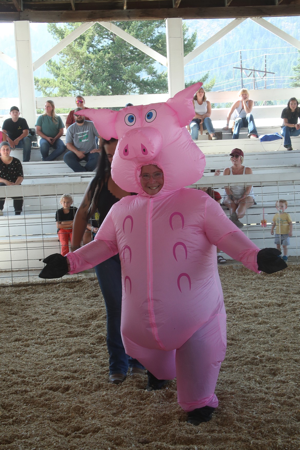 Anita Palmer takes part in the swine costume contest at the Bonner County Fair on Wednesday.