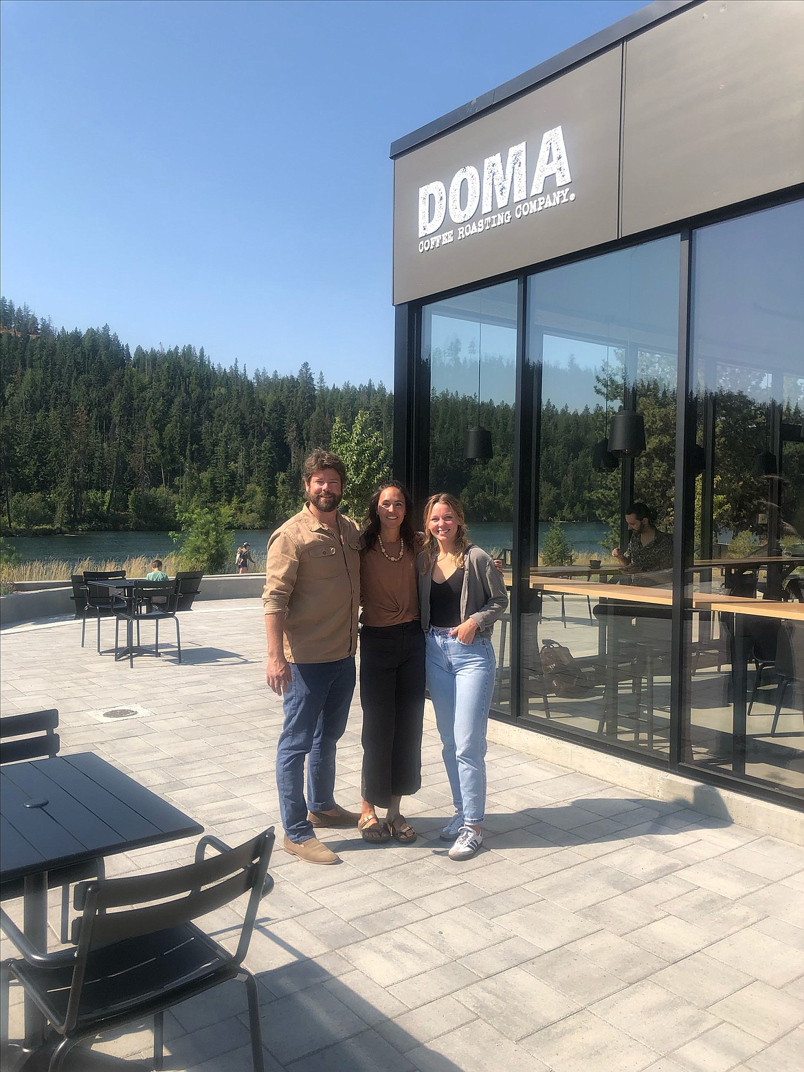 DOMA Coffee owners (from left) Muir Harrison and Julia Harrison, and manager Delaney Rollins.