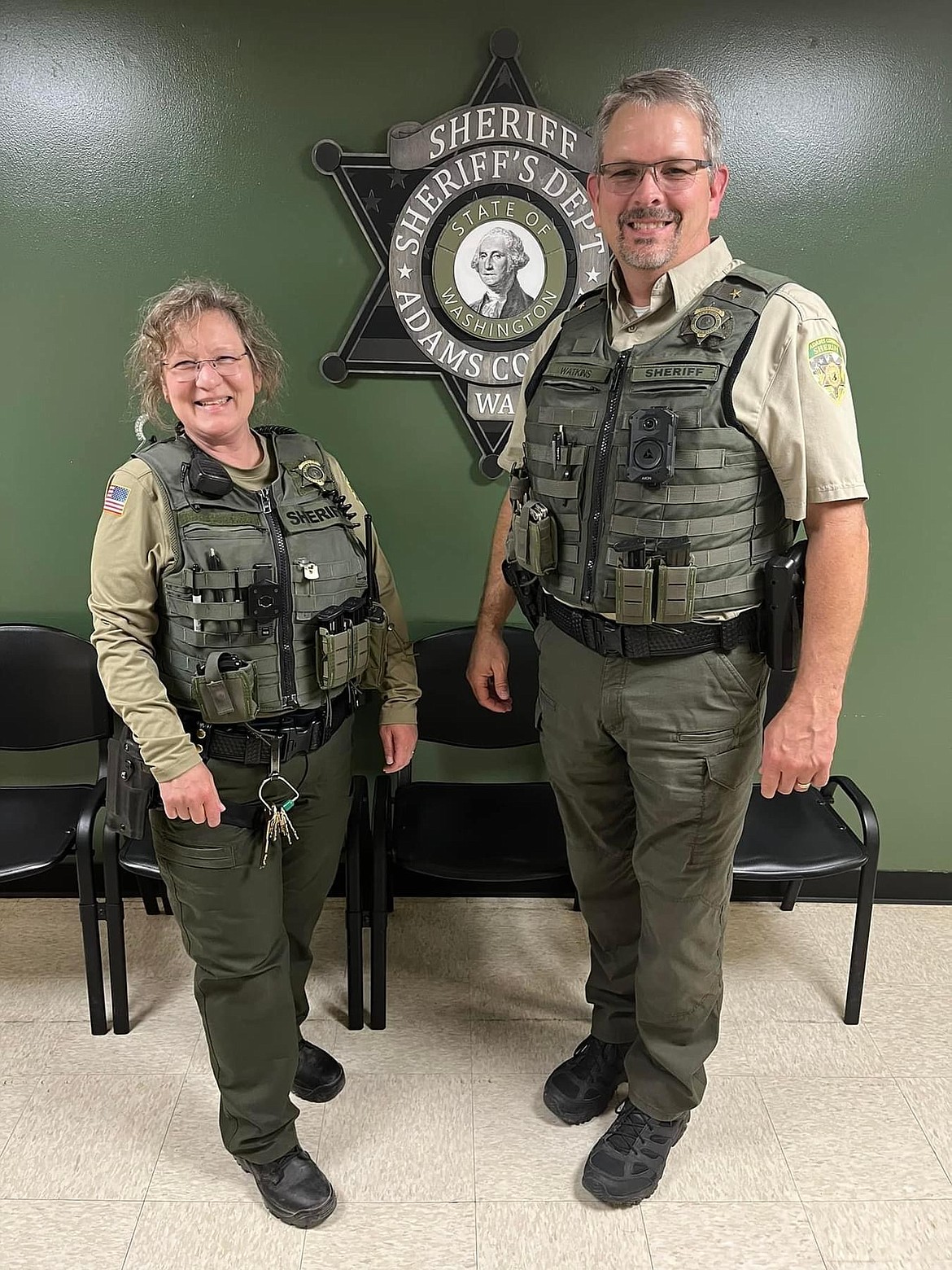 Nicole Leach was sworn in as a corrections officer for the Adams County Jail by Commander Kelly Watkins on Thursday. The Adams County Sheriff’s Office is working toward being able to reopen the jail.