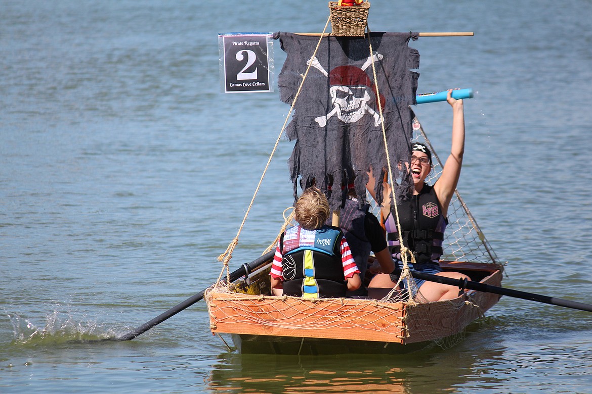 Buccaneers roar in triumph at the Pirate Regatta at Camas Cove Cellars.