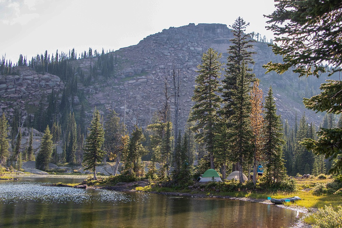 The campsite set up during a backpacking trip in the Swan Range. (Kate Heston/Daily Inter Lake)