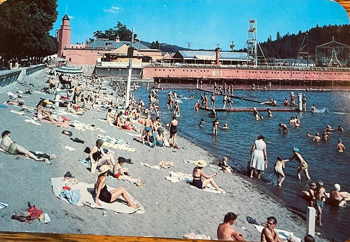 Playland Pier was a bustling attraction when Gay Carlberg Winger was growing up in Coeur d'Alene. The amusement park is pictured here next to Coeur d'Alene City Beach, year unknown.