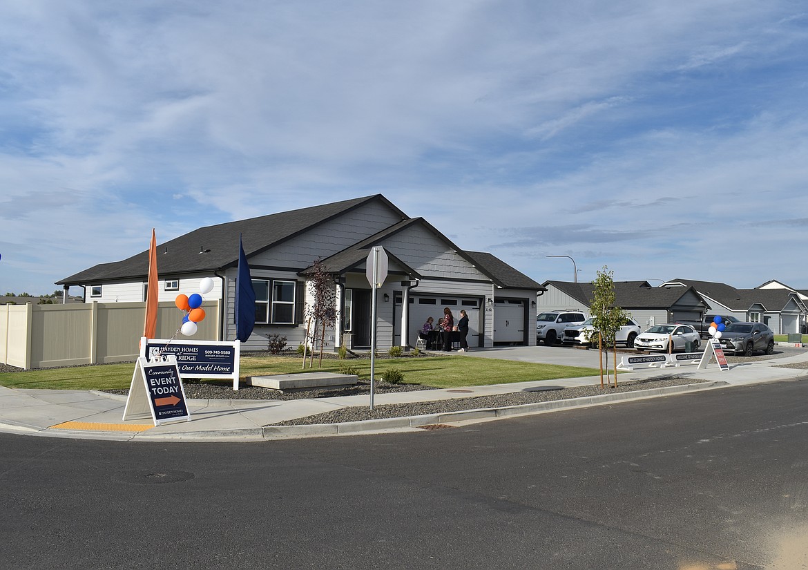 The front of the model home at Polo Ridge. The development is about half sold, according to Senior Marketing Manager Gina Donangelo Barnecut.