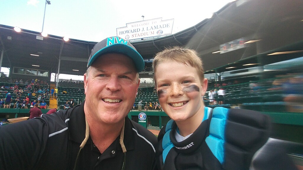 Courtesy photo
2018 Coeur d'Alene Little League All-Stars manager Sean Cherry, left, and his son Avrey.