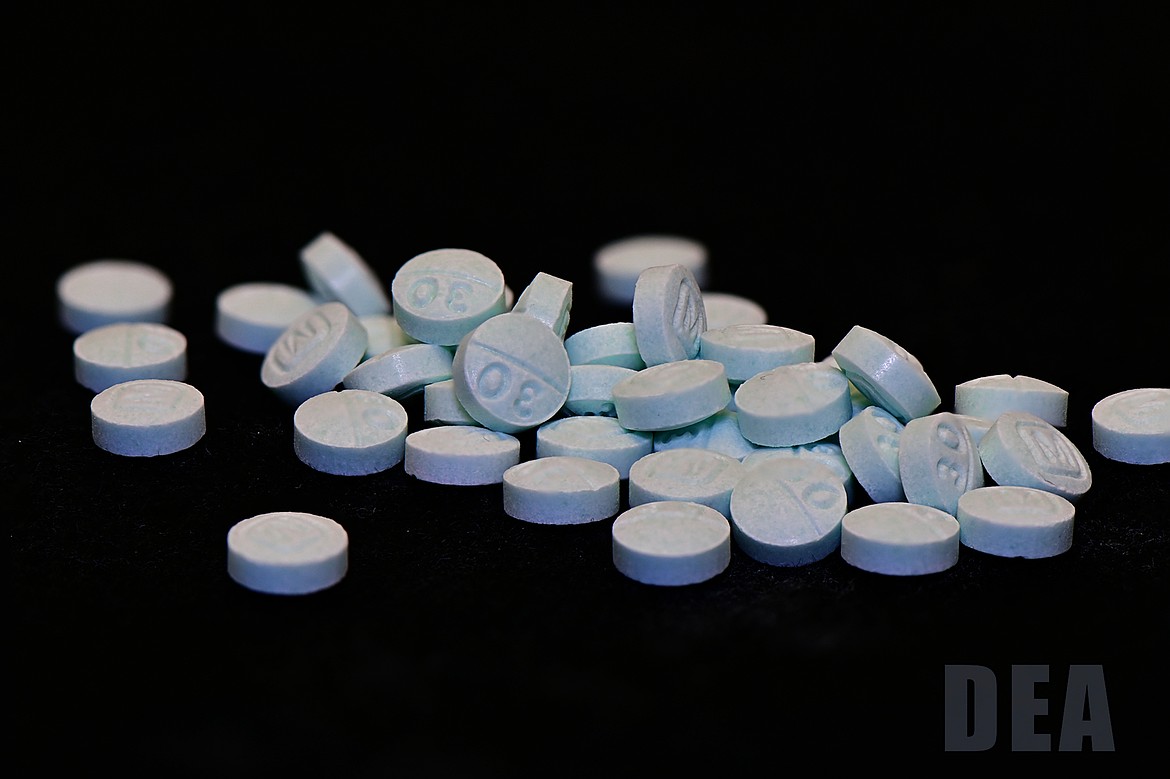 Fentanyl pills, often called by the street name "blues," can appear to be standard prescription drugs. A bill proposed by Washington Congresswoman Maria Cantwell, a Democrat, in cooperation with a Texas Republican may help combat the manufacture of counterfeit pills like those shown here.