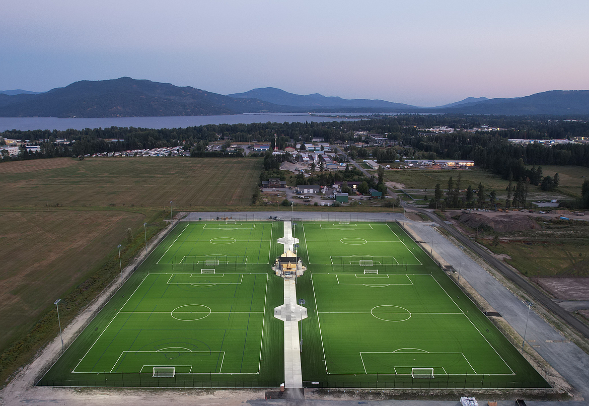 A view of the Field of Dreams under the lights. The Ponderay sports complex is holding a grand opening celebration on Thursday to note completion of the project's first phase.