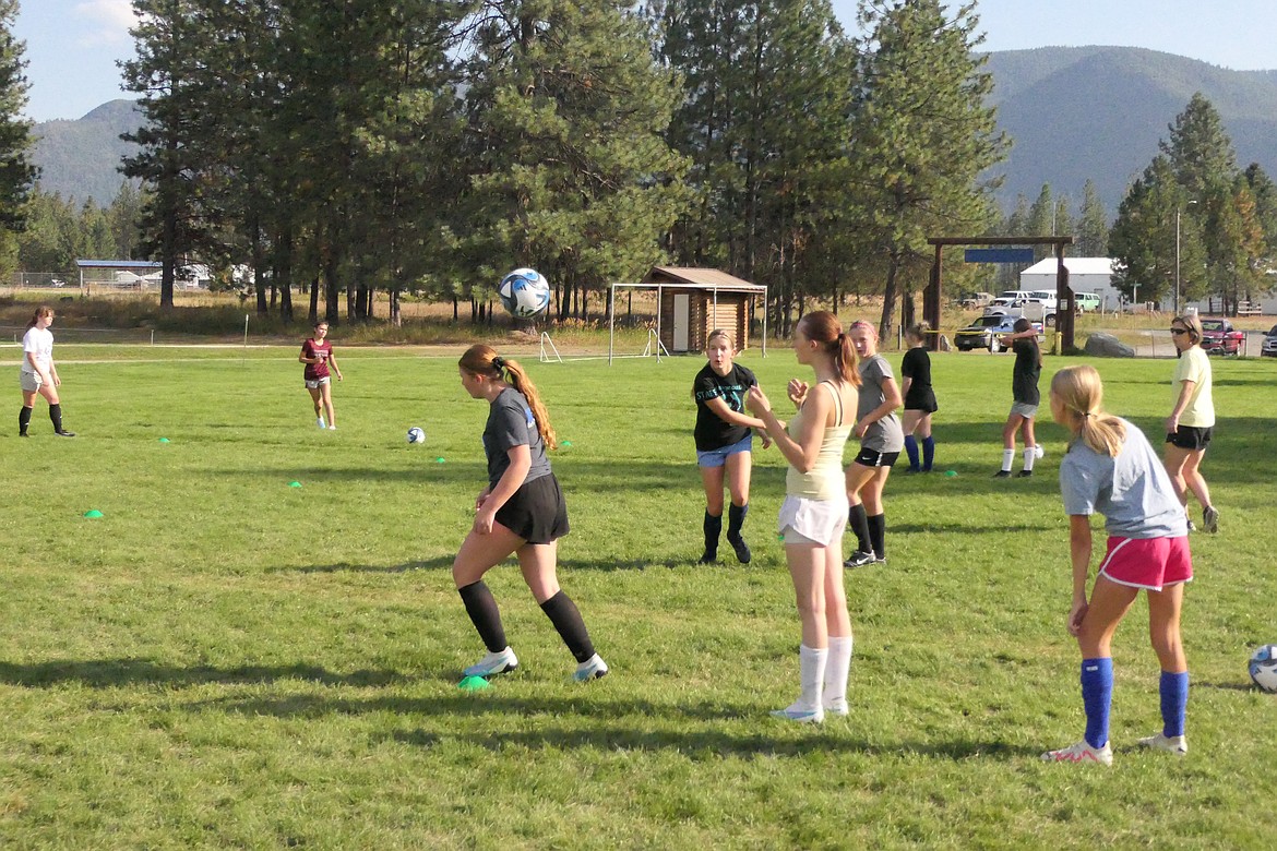 Members of the Thompson Falls-Plains co-op soccer team take to the field last week in preparation of their varsity debut this Saturday at 2 p.m. In Thompson Falls vs Lone Peak.  (Chuck Bandel/VP-MI)