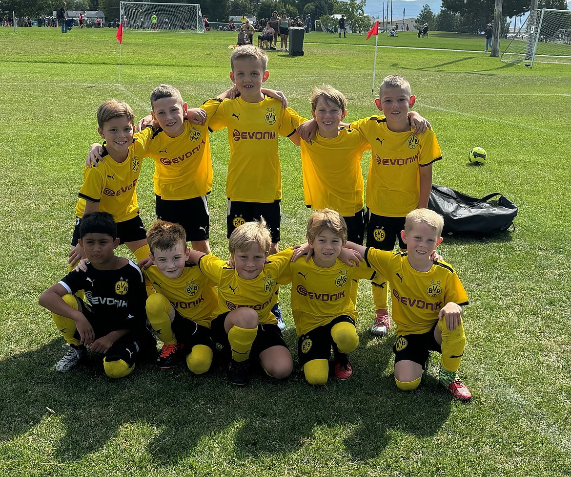 Courtesy photo
The BVB International Academy CDA boys U9 black soccer team competed in the Gold Bracket at the Empire Cup last weekend at Plante's Ferry Soccer Complex in Spokane Valley. In the front row from left Jorge Rodriguez, Colin Happeny, Lincoln Haynie, Grayson Martino and Maximus Stover; and back row from left, Hugh Erickson, Cole Rounds, Gideon Milligan, Waylon Wood and Krew Steenstra.