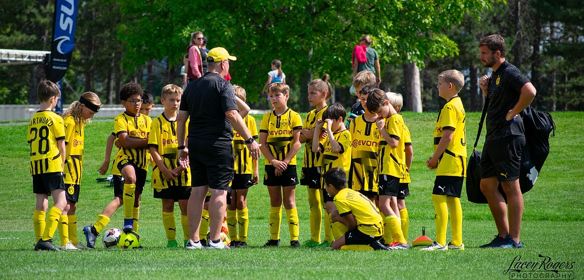 Courtesy photo
The BVB International Academy CDA boys U12 soccer team prepares for a match in the Gold Division of the Empire Cup last weekend at Plante's Ferry Soccer Complex in Spokane Valley.