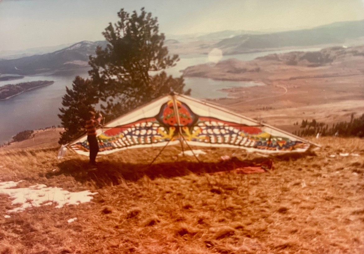 Hang gliding the hills above the west lakeshore of Flathead Lake in 1978. (Courtesy photo)