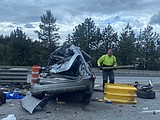 Crash closes lanes on I-90 near Coeur d'Alene