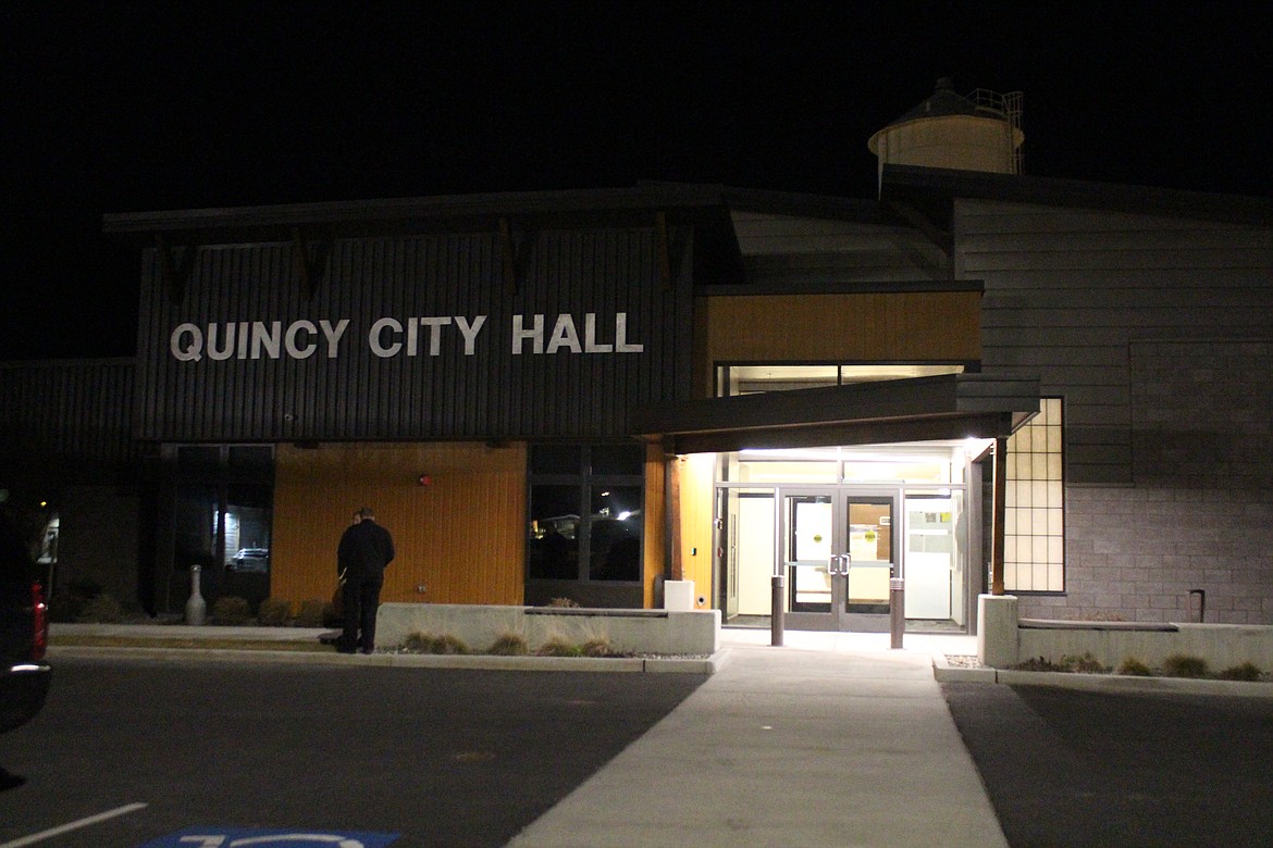 The city of Quincy may be part of a water project with two local businesses, depending on the outcome of a grant application. Quincy City Hall is pictured.