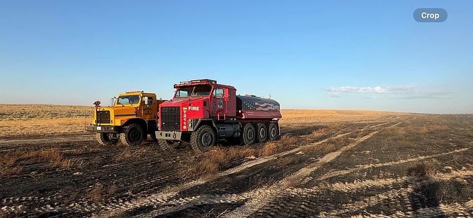 While various fire districts were dealing with the Schrag Road Fire, Fire District 5 and Franklin County Fire District 1 handled another wildfire in Adams Co near US 395.