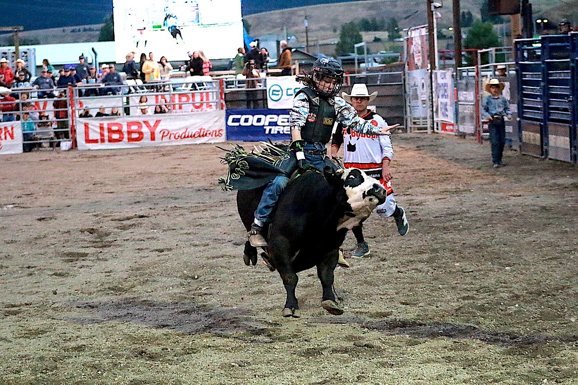 Rollins' Hunter Boggs competed in the Junior Bull Thing at the 2024 Lincoln County Fair. (Photo courtesy Svetlana Harper)