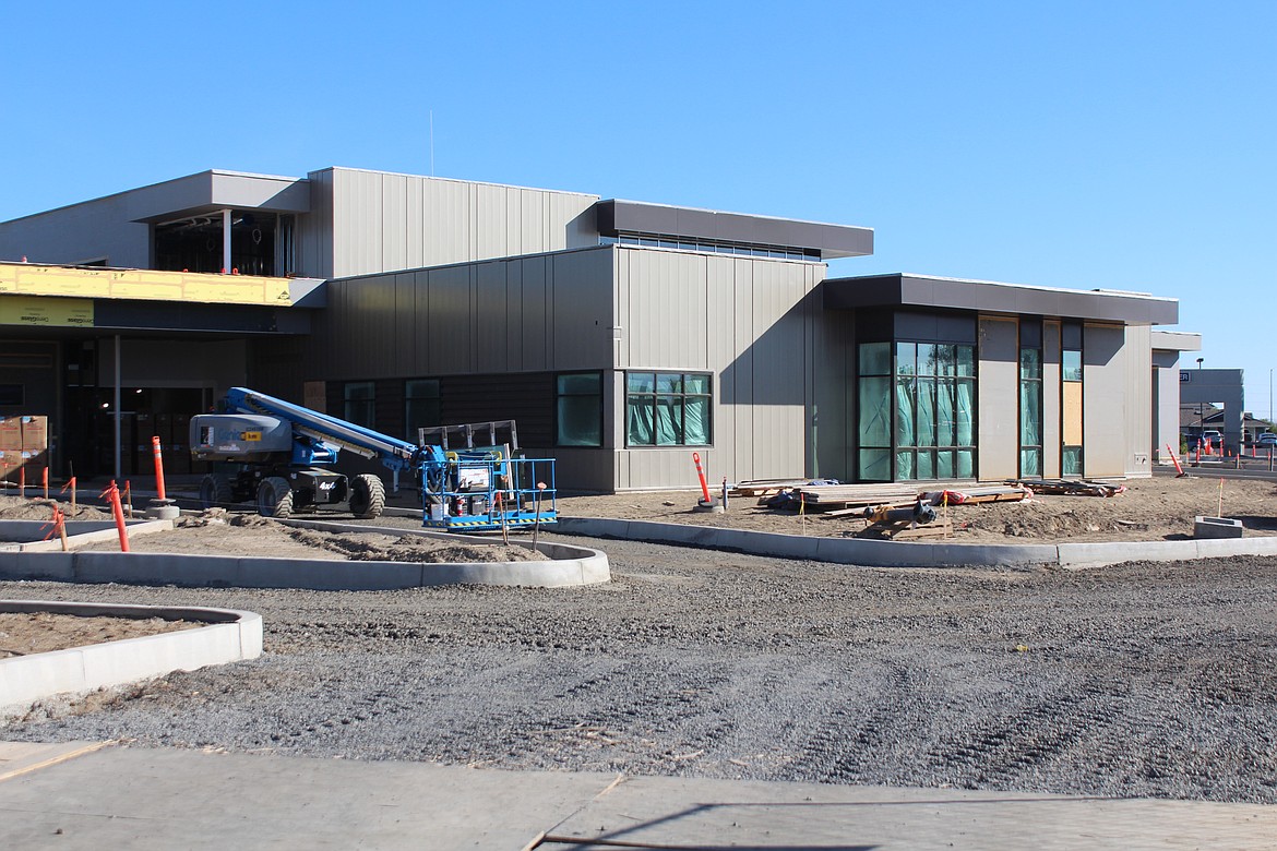 The exterior finish has been installed and the windows are in on sections of the new Quincy Valley Medical Center.