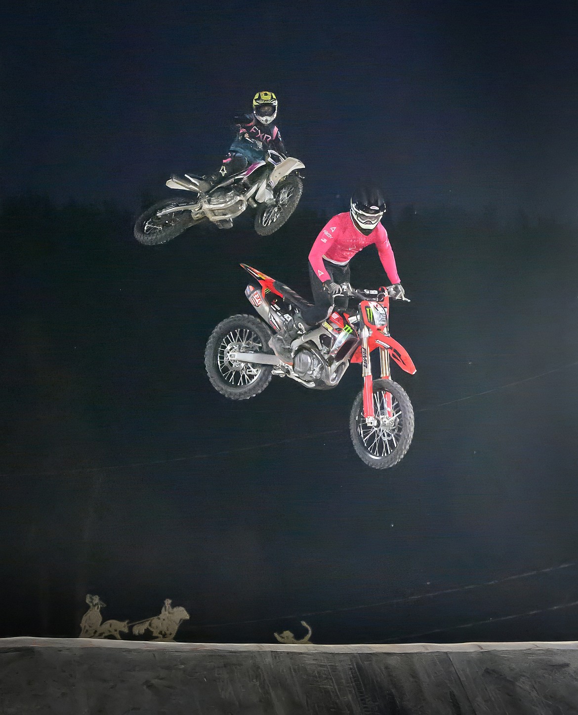 Motorcycle daredevils show off their skills during the Sanders County Fair. (Tracy Scott/Valley Press)