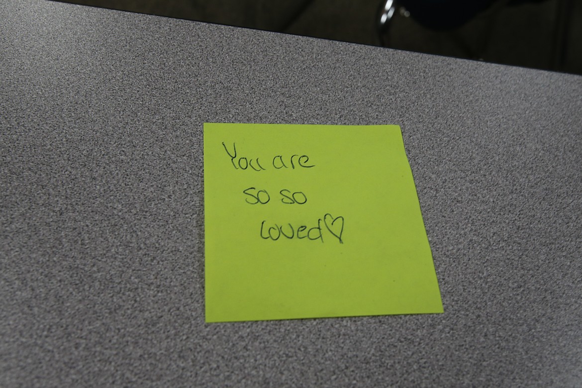 Members of the Coeur d'Alene High School Student Council left notes of encouragement for their peers to find Tuesday during the first day of school. Although education has returned to normal after the COVID pandemic, compassion has become an even more important factor in the classroom.