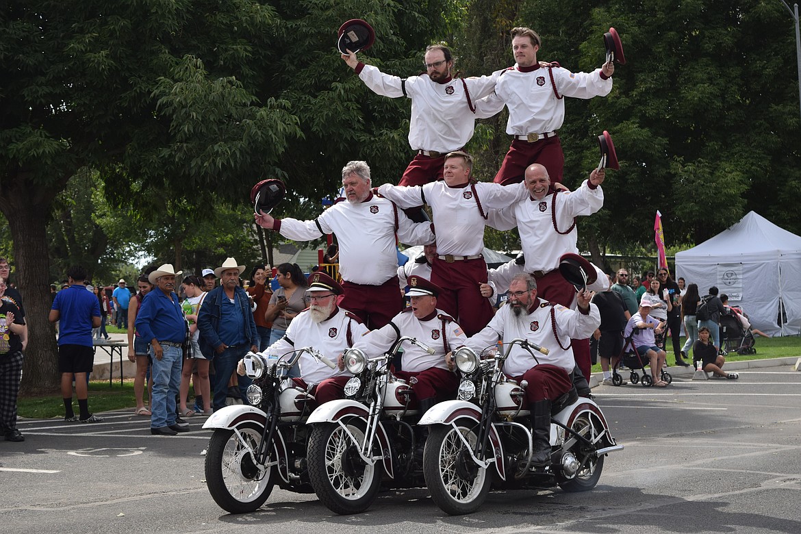 The Seattle Cossacks perform a trick at the Warden Community Days event.