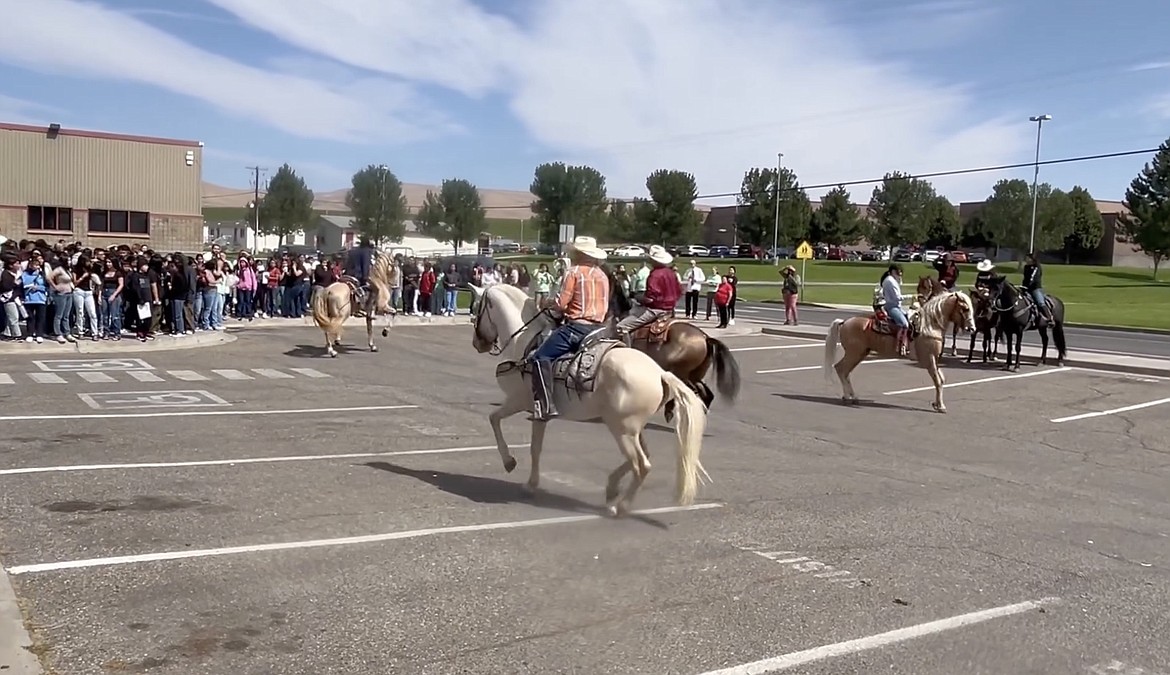 Dancing horses greeted Wahluke Junior High students on the first day of class.