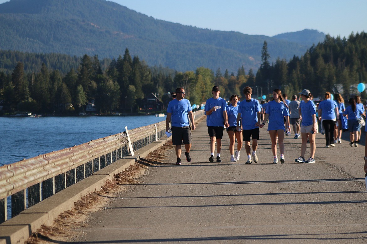 Walkers take part in the Walk for HOPE on Sunday.