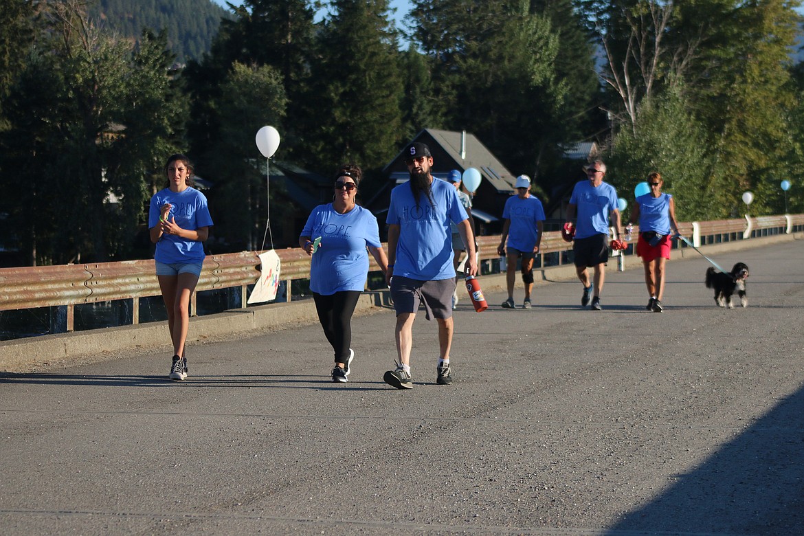 Walkers take part in the Walk for HOPE on Sunday.