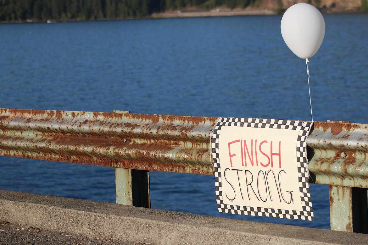 A sign lining the Long Bridge during the Walk for HOPE on Sunday.