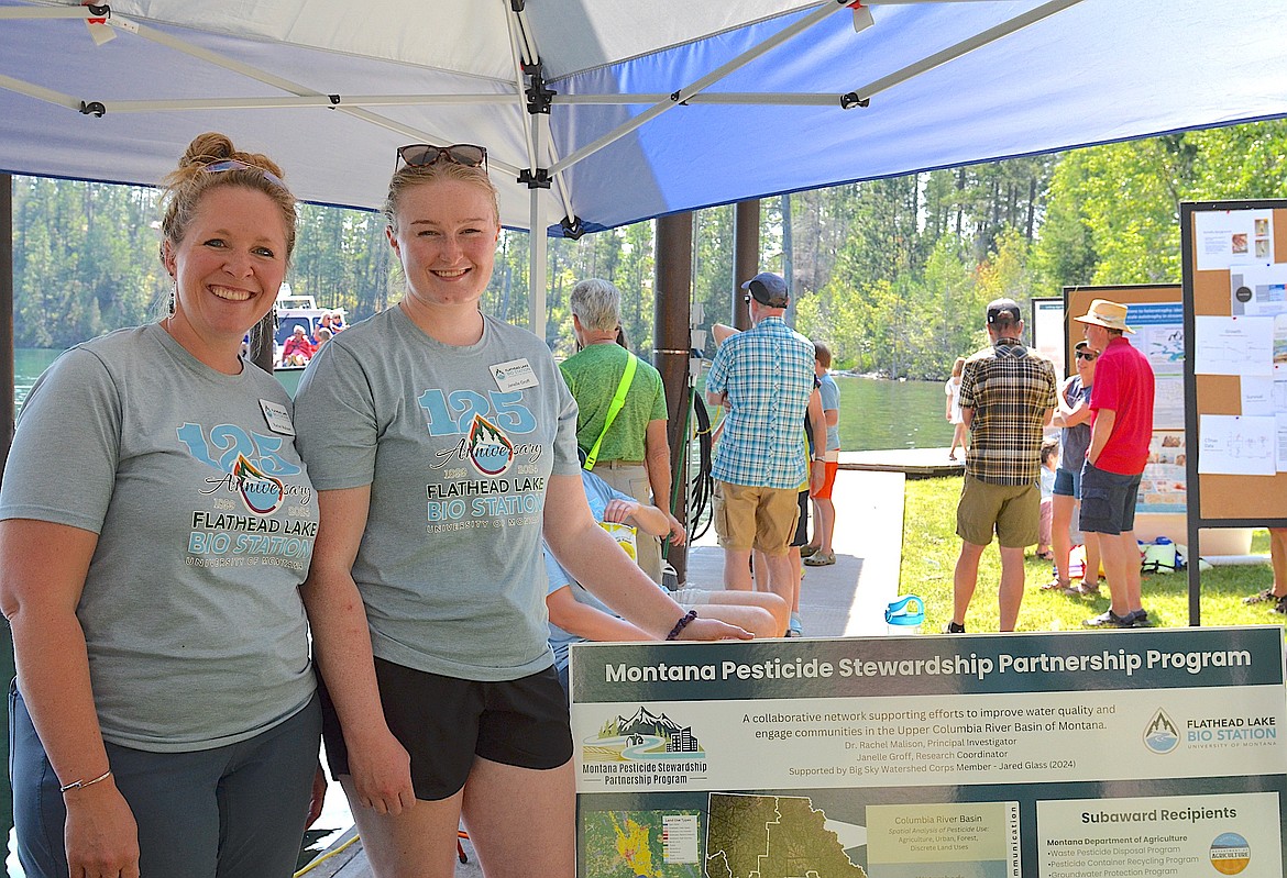 Rachel Malison, assistant research professor at Flathead Lake Biological Station, and her research assistant Janelle Groff are hard at work on a pesticide exposure project funded by a grant from the Environmental Protection Agency. (Kristi Niemeyer/Leader)