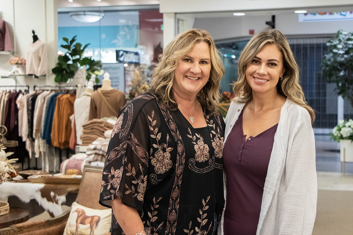 Jamie Wenzel, left, and Kelly Blair, right, are owners of the new collaboration between Hydrangea Home and Elly Jaymes in the Kalispell Center Mall. (Kate Heston/Daily Inter Lake)