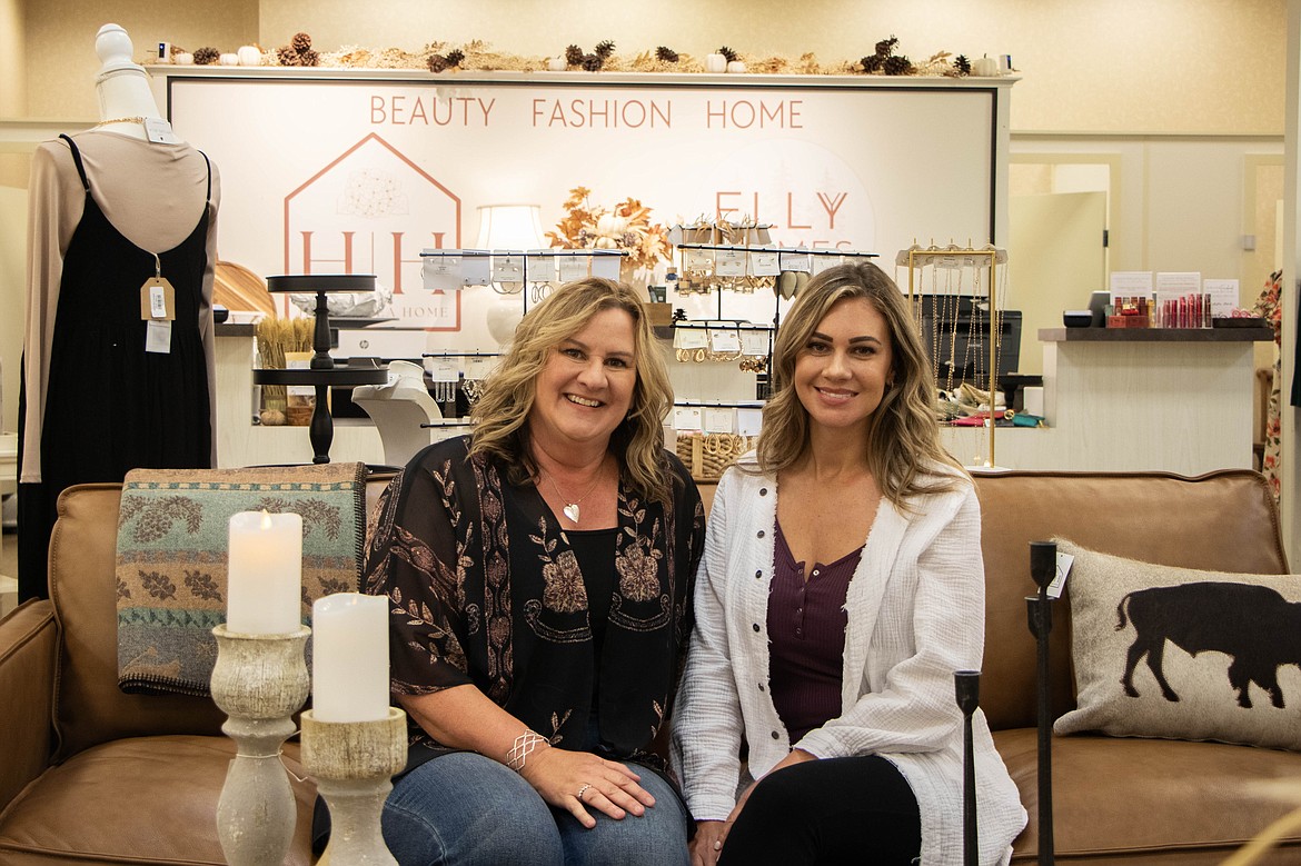 Jamie Wenzel, left, and Kelly Blair, right, are owners of the new collaboration between Hydrangea Home and Elly Jaymes in the Kalispell Center Mall. (Kate Heston/Daily Inter Lake)