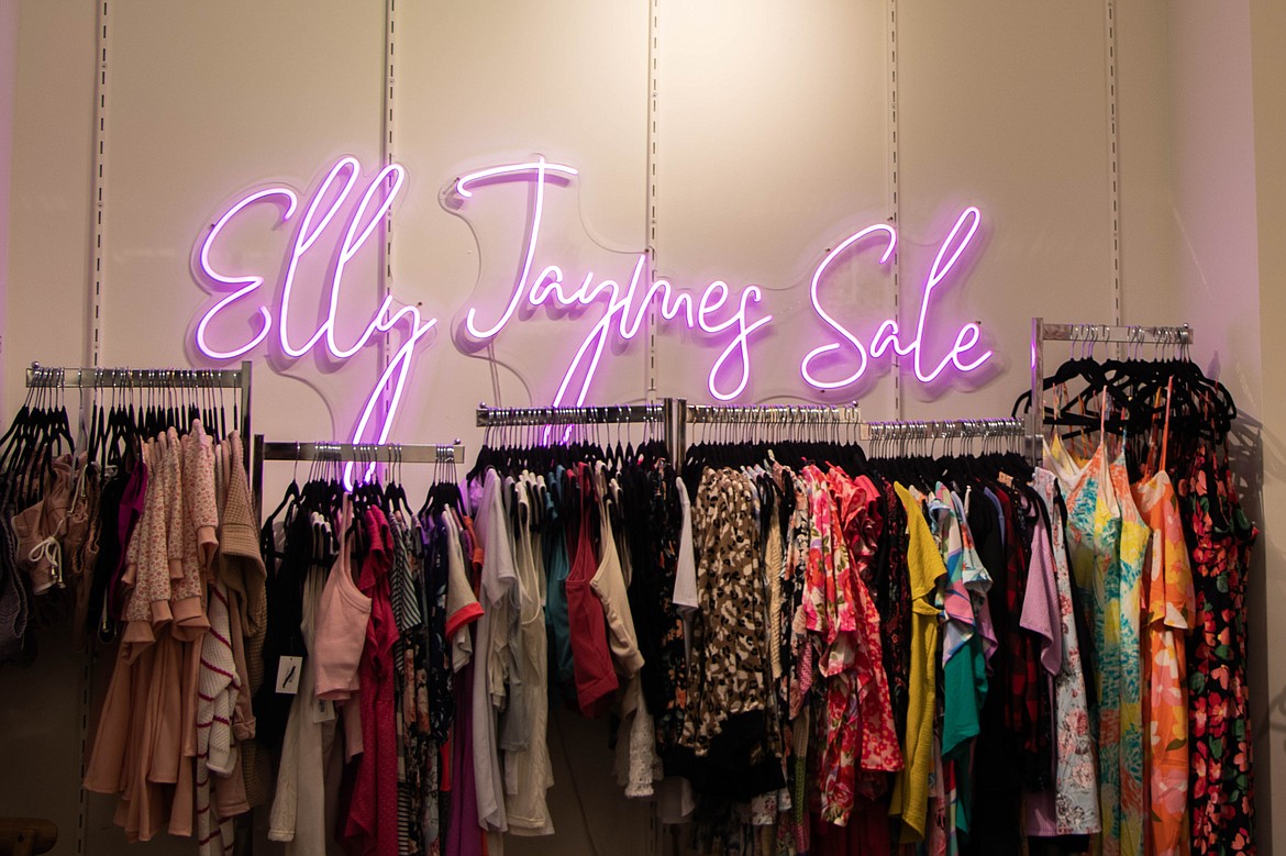 A sale rack for Elly Jaymes at the new collaboration between Hydrangea Home and Elly Jaymes in the Kalispell Center Mall. (Kate Heston/Daily Inter Lake)