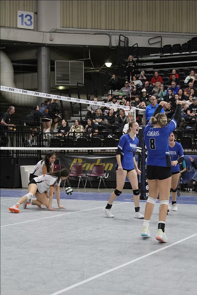 The Cougars compete at the 2B State Volleyball Tournament in Yakima last season.