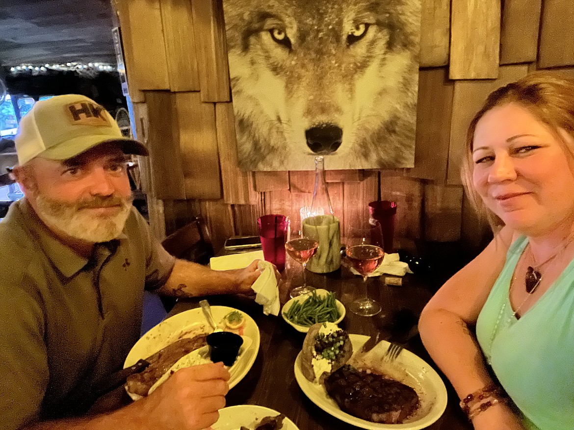 Adam and Rebecca Mulvaney, July 13, 2024. “Even through I've live in the area since 2008, this was my very first time at Wolf Lodge,” Rebecca said. “It was very special for us and I saved the cork from our bottle of wine.”