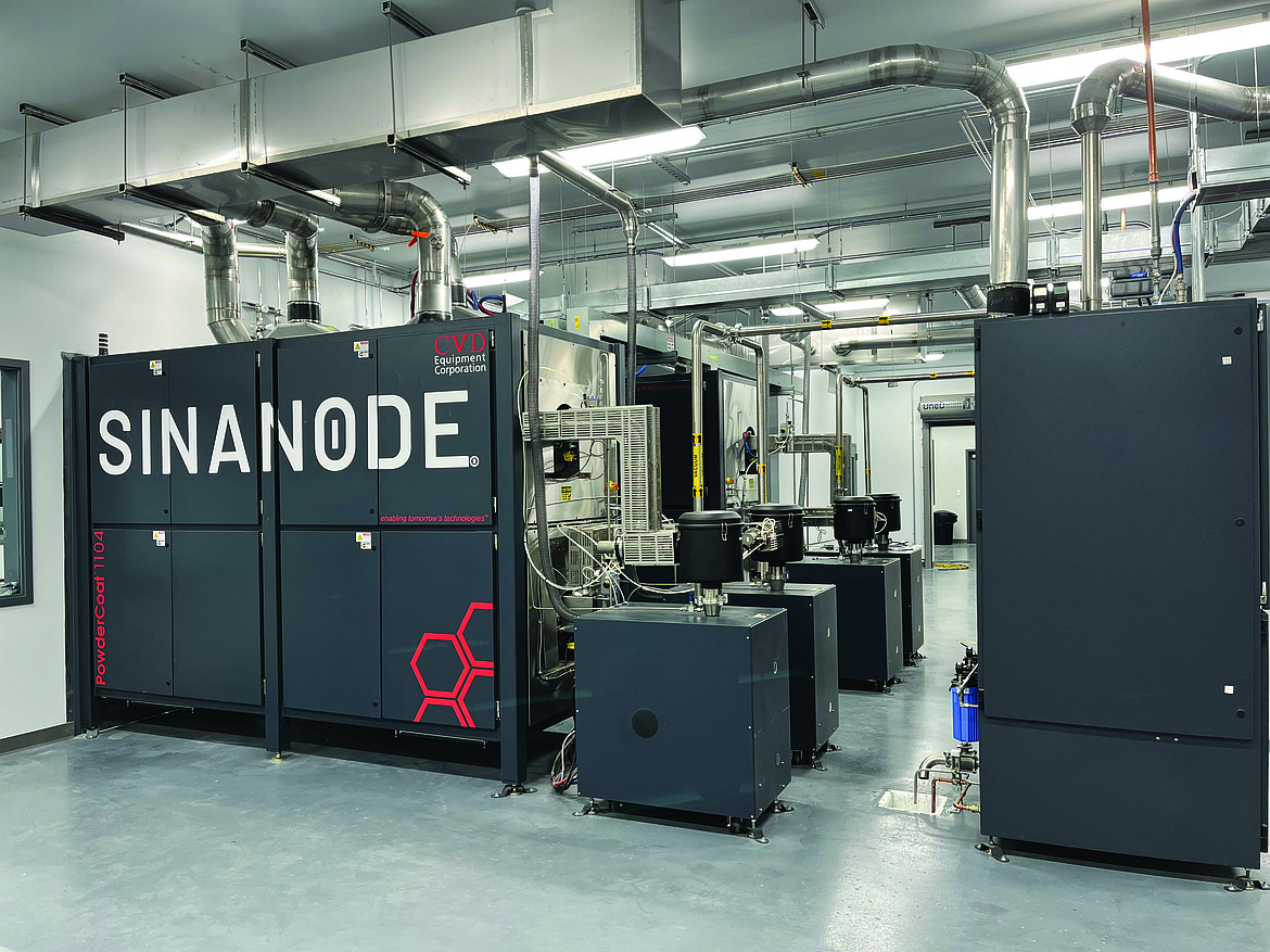 These proprietary chemical vapor deposition ovens are the heart of the SINANODE operation.