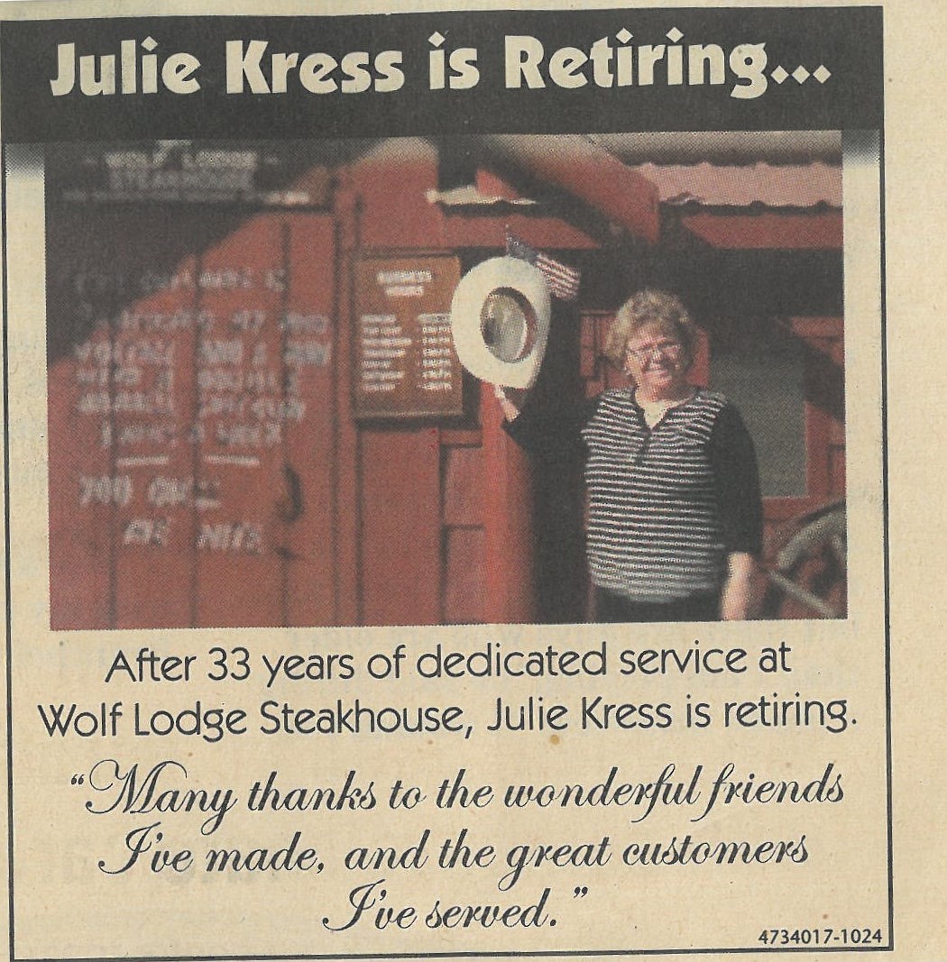 Julie Kress' retirement announcement.