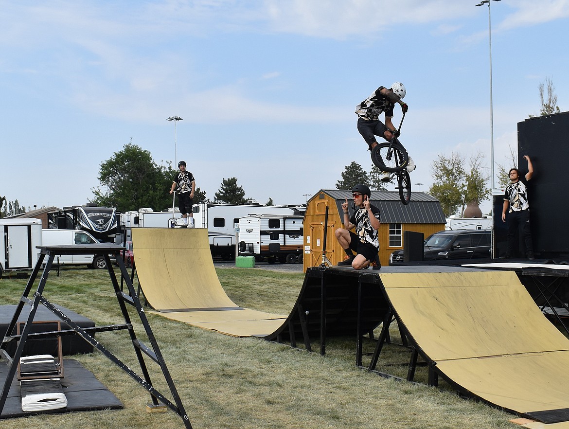 A BMX trick rider performs at this year's Grant County Fair. Weather for the fair was pretty toasty this year, but this upcoming week won't be quite as warm with highs in the 80s most of the week.