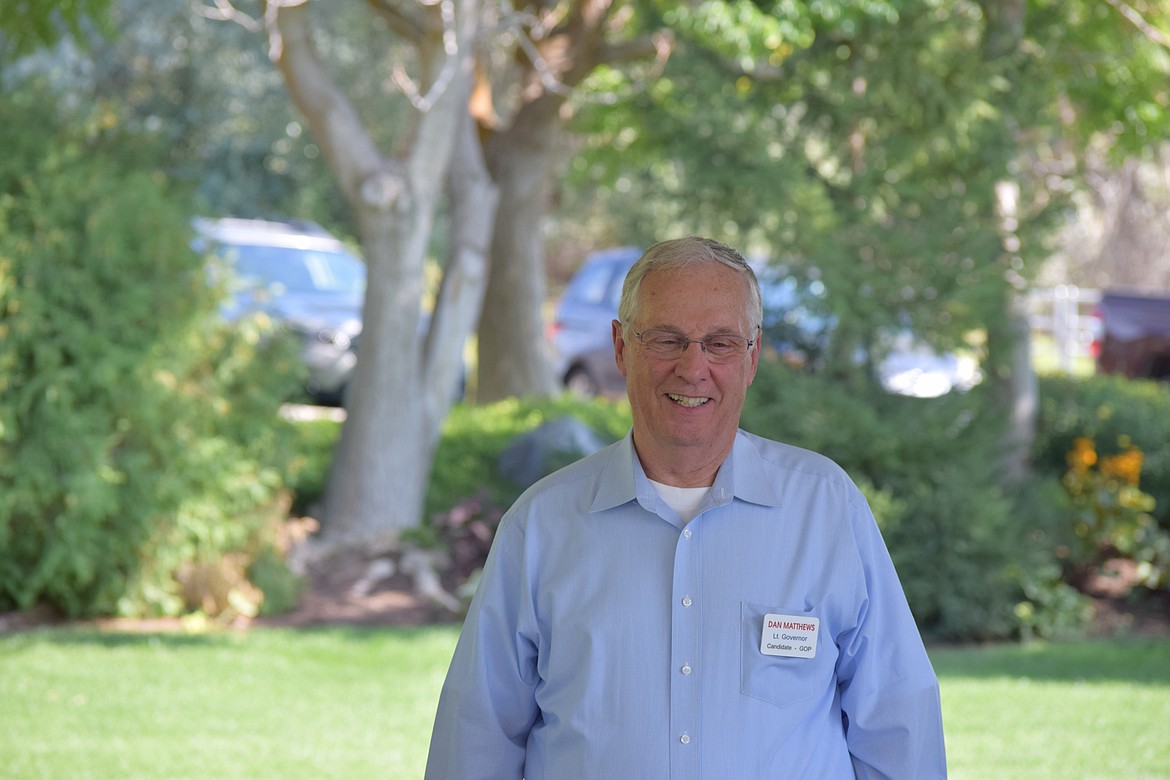 Lt. Governor candidate Dan Matthews, a Republican, speaks at a Grant County Republican Party event September 1. Matthews said he is interested in ensuring Republican voices are heard in Olympia and that more of the state’s minority party’s priorities are realized.