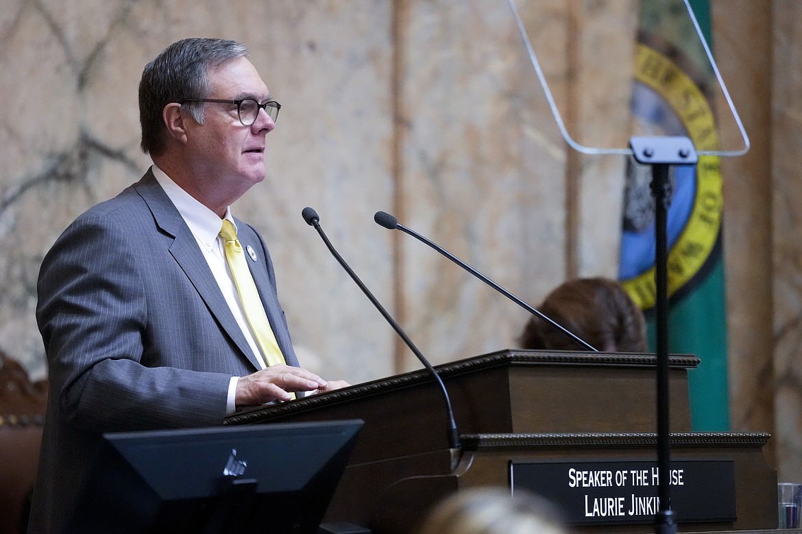 Lt. Governor Denny Heck speaks following the State of the State address from Gov. Jay Inslee on Jan. 9 of this year. Heck, a Democrat, is running for reelection against Dan Matthews, a Republican. Heck said he would like to continue work on trade projects and civic engagement he's been working on during his current term.