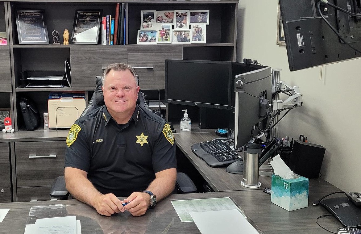 Grant County Sheriff Joey Kriete in his office at the Grant County Courthouse. Kriete said he's excited about the Crime Reduction Team's progress over its first two-and-a-half months of work.